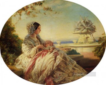 ヴィクトリア女王とアーサー王子の王室肖像画フランツ・クサーヴァー・ウィンターハルター Oil Paintings